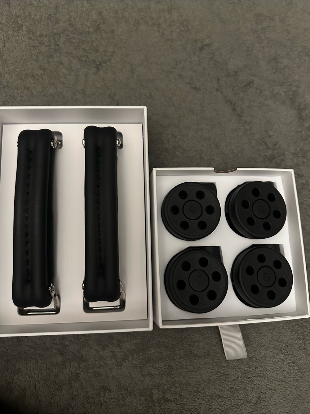 Authentic Rimowa Black Leather Bag Handles with wheels